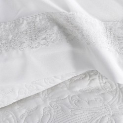 Νυφικά Υπέρδιπλα Σετ Wedding Collection Irina White Microsatin Rythmos 7Τεμ