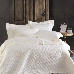 Κουβερλί Υπέρδιπλα Σετ Wedding Collection Klelia Ecru Microsatin Rythmos (230x250) 3Τεμ