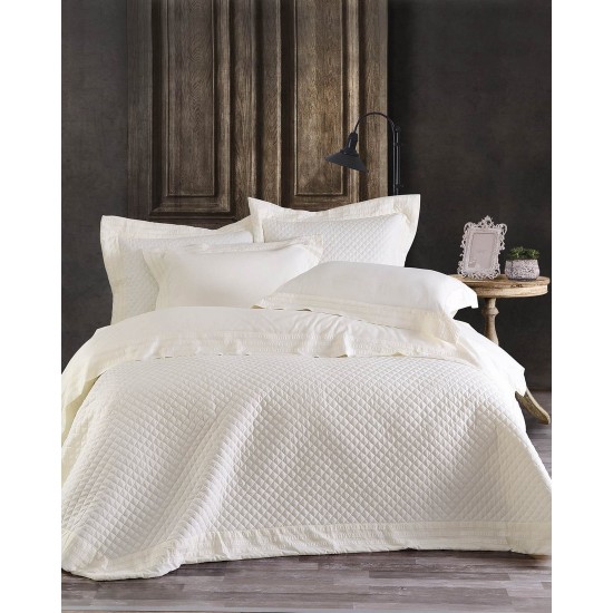 Κουβερλί Υπέρδιπλα Σετ Wedding Collection Klelia Ecru Microsatin Rythmos (230x250) 3Τεμ