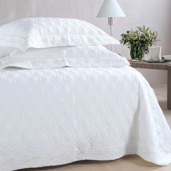 Κουβερλί Νυφικό Υπέρδιπλα Σετ Wedding Collection Erynn White Microsatin Rythmos (235x250) 3Τεμ