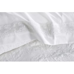 Κουβερλί Νυφικό Υπέρδιπλα Σετ Wedding Collection Irina White Microsatin Rythmos (235x250) 3Τεμ