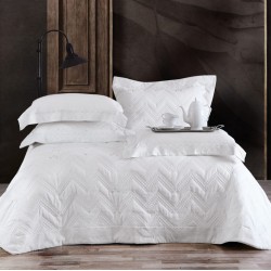 Κουβερλί Νυφικό Υπέρδιπλα Σετ Wedding Collection Lizzie White Microsatin Rythmos (235x250) 3Τεμ