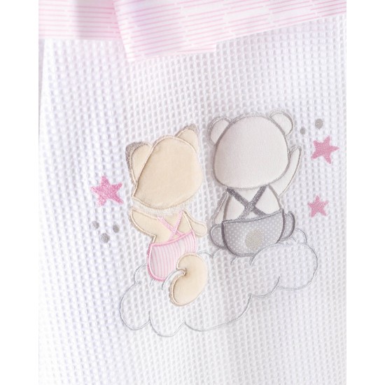Κουβέρτα Πικέ Κούνιας Bye Bye Pink Cotton Rythmos (120x150) 1Τεμ