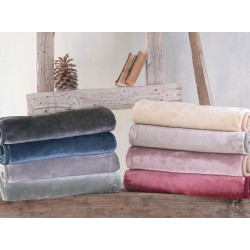 Κουβέρτα Βελουτέ Μονή Soft Duvet Velour Beige Rythmos (160x220) 1Τεμ