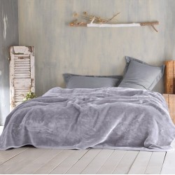 Κουβέρτα Βελουτέ Μονή Soft Duvet Velour Silver Rythmos (160x220) 1Τεμ