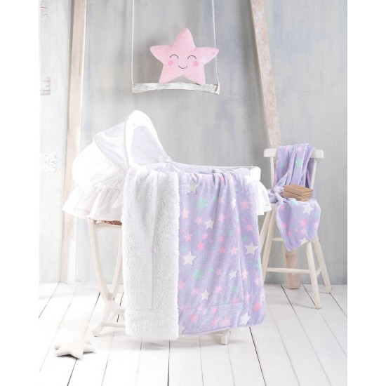 Κουβερτοπάπλωμα Βρεφικό Με Sherpa Αγκαλιάς Soft Fur Starday Luminous Flannel Fleece Rythmos (80x110) 1Τεμ