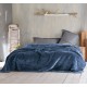 Κουβέρτα Βελουτέ King Size Soft Duvet Velour Blue Rythmos (240x260) 1Τεμ