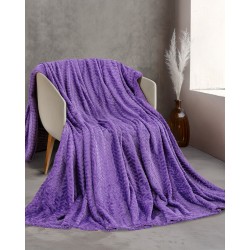 Κουβέρτα Fleece Υπέρδιπλη Soft Blanket Harmonie Mauve Jacquard Rythmos (220x240) 1Τεμ