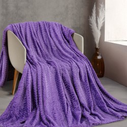 Κουβέρτα Fleece Υπέρδιπλη Soft Blanket Harmonie Mauve Jacquard Rythmos (220x240) 1Τεμ