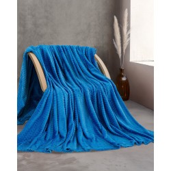 Κουβέρτα Fleece Υπέρδιπλη Soft Blanket Harmonie Blue Jacquard Rythmos (220x240) 1Τεμ