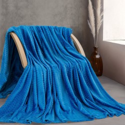 Κουβέρτα Fleece Υπέρδιπλη Soft Blanket Harmonie Blue Jacquard Rythmos (220x240) 1Τεμ