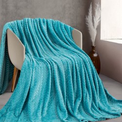 Κουβέρτα Fleece Υπέρδιπλη Soft Blanket Harmonie Turquoise Jacquard Rythmos (220x240) 1Τεμ