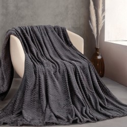 Κουβέρτα Fleece Υπέρδιπλη Soft Blanket Harmonie Anthraki Jacquard Rythmos (220x240) 1Τεμ