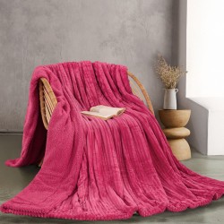 Κουβέρτα Fleece Με Sherpa Υπέρδιπλη Soft Blanket Jollein Fuchsia Jacquard Rythmos (220x240) 1Τεμ