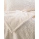 Κουβέρτα Fleece Με Sherpa Υπέρδιπλη Bliss White Jacquard Rabbit Fur Rythmos (220x240) 3Τεμ
