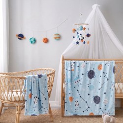 Κουβέρτα Fleece Αγκαλιάς Newborn Astroplanets Rythmos (80x110) 1Τεμ