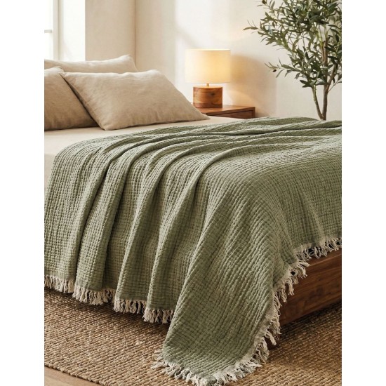 Κουβέρτα Μουσελίνα Υπέρδιπλη Blanket Aether Green Rythmos (240x260) 1Τεμ