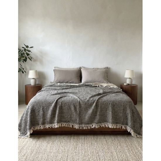 Κουβέρτα Μουσελίνα Υπέρδιπλη Blanket Aether Grey Rythmos (240x260) 1Τεμ