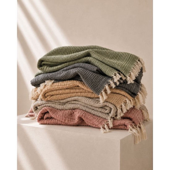 Κουβέρτα Μουσελίνα Υπέρδιπλη Blanket Aether Green Rythmos (240x260) 1Τεμ