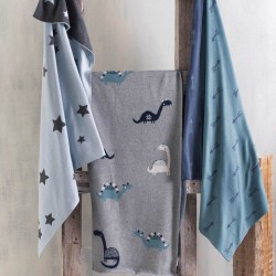 Κουβέρτα Αγκαλιάς Newborn Blankets Orion Light Blue Jacquard Cotton Rythmos (80x100) 1Τεμ