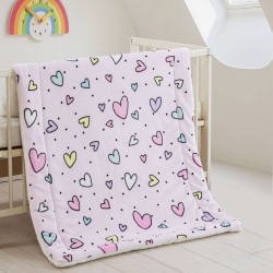 Κουβερτοπάπλωμα Με Sherpa Βρεφικό Κούνιας Newborn Happy Hearts Rythmos (110x140) 1Τεμ