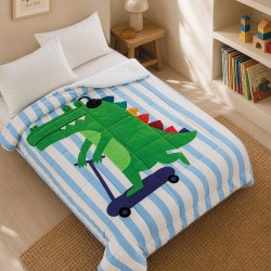 Κουβερτοπάπλωμα Με Sherpa Παιδικό Μονό Kids Rolling Croc Rythmos (160x220) 1Τεμ