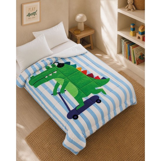 Κουβέρτα Fleece Παιδική Μονή Kids Rolling Croc Rythmos (160x220) 1Τεμ