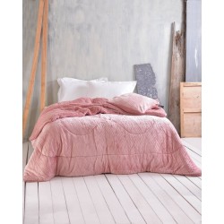 Κουβερτοπάπλωμα Με Sherpa Υπέρδιπλο Lotus Pink Jacqaurd Flannel Rythmos (220x240) 1Τεμ