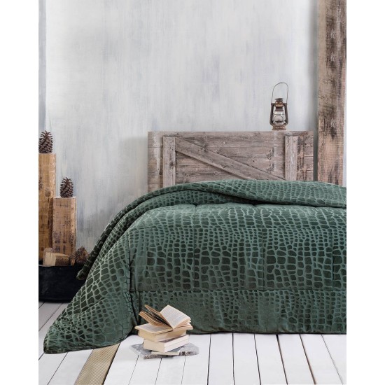 Κουβερτοπάπλωμα Μονό Velvet Croco Green Rythmos (160x220) 1Τεμ Κουβερτοπάπλωμα Μονό Velvet Croco Green Rythmos (160x220) 1Τεμ