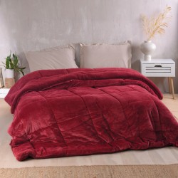 Κουβερτοπάπλωμα Με Sherpa Γούνινο Υπέρδιπλο Titly Bordeaux Jacqaurd Flannel Rythmos (220x240) 1Τεμ