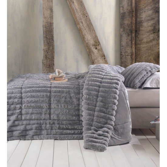 Κουβερτοπάπλωμα Διπλής Όψης Μονό Soft Duvet Trinity Grey Rythmos (160x220) 1Τεμ