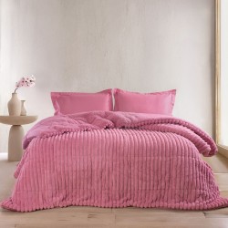 Κουβερτοπάπλωμα Γούνινο Μονό Διπλής Όψεως Υπέρδιπλο Butter Pink Με Sherpa Rythmos (220x240) 1Τεμ