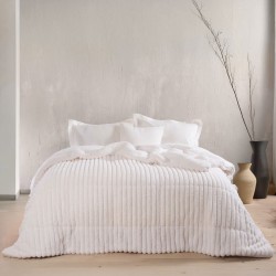 Κουβερτοπάπλωμα Γούνινο Μονό Διπλής Όψεως Υπέρδιπλο Butter White Με Sherpa Rythmos (220x240) 1Τεμ