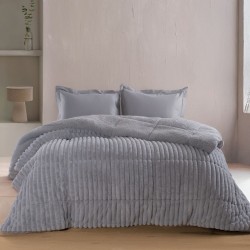 Κουβερτοπάπλωμα Γούνινο Μονό Διπλής Όψεως Υπέρδιπλο Butter L.Grey Με Sherpa Rythmos (220x240) 1Τεμ