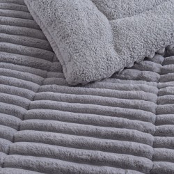Κουβερτοπάπλωμα Γούνινο Μονό Διπλής Όψεως Υπέρδιπλο Butter L.Grey Με Sherpa Rythmos (220x240) 1Τεμ