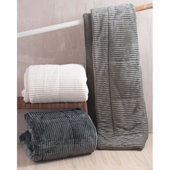 Κουβερτοπάπλωμα Γούνινο Μονό Διπλής Όψεως Μονό Etoile Grey Flannel Fleece Rythmos (160x220) 1Τεμ