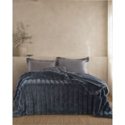 Κουβερτοπάπλωμα Γούνινο Μονό Soft Fur Atelier Anthracite Rythmos (160x220) 1Τεμ