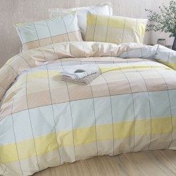 Σεντόνια Μονά Σετ Next Colette Yellow-L.Blue Polycotton Rythmos (105x205+30 ) Με Λάστιχο 3Τεμ