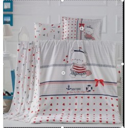 Παπλωματοθήκη Βρεφική Κούνιας Σετ Bebe Larina Cotton Rythmos (100x150) 2Τεμ