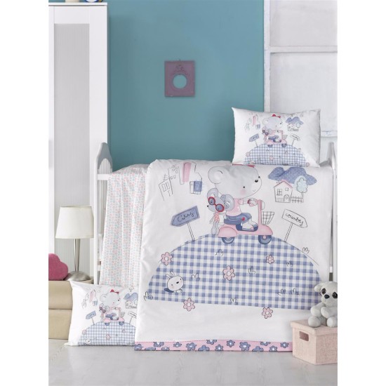 Παπλωματοθήκη Βρεφική Κούνιας Σετ Bebe Trip Cotton Rythmos (100x150) 2Τεμ