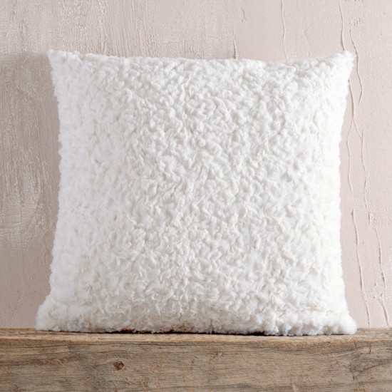 Κουβέρτα Fleece Καναπέ Snug White Jacquard Rabbit Eco Fur Rythmos (140x170) 1Τεμ