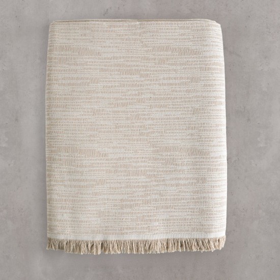 Ριχτάρι Τριθέσιου Living Room Atticus Beige Jacquard Rythmos (180x280) 1Τεμ