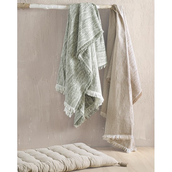 Ριχτάρι Τριθέσιου Living Room Atticus Beige Jacquard Rythmos (180x280) 1Τεμ