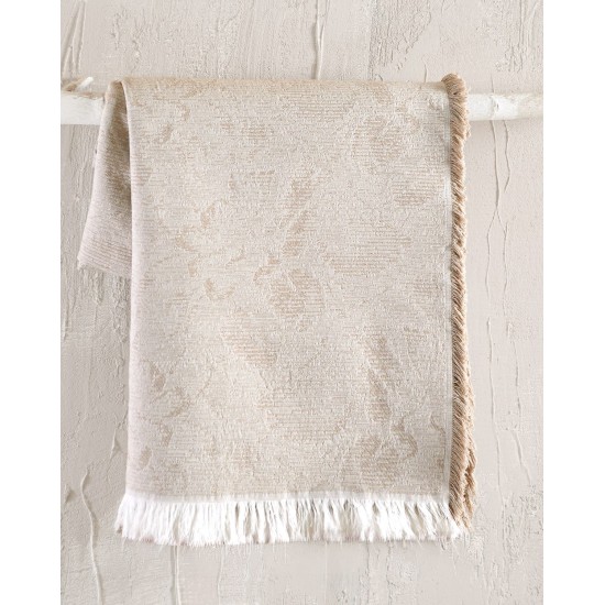 Διακοσμητική Μαξιλαροθήκη Living Room Peony Beige Jacquard Rythmos (40x40) 1Τεμ