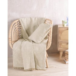 Ριχτάρι Πολυθρόνας Chinille Fidel Beige Jacquard Rythmos (160x180) 1Τεμ Ριχτάρι Πολυθρόνας Chinille Fidel Beige Jacquard Rythmos (160x180) 1Τεμ
