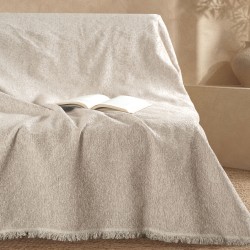 Ριχτάρι Τριθέσιου Living Room Harvest Beige Jacquard Chenille Rythmos (180x280) 1Τεμ