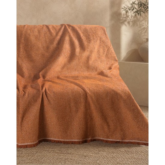 Ριχτάρι Τετραθέσιου Living Room Harvest Terracotta Jacquard Chenille Rythmos (180x330) 1Τεμ