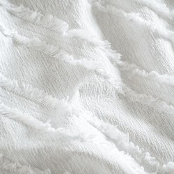 Ριχτάρι Τριθέσιου Living Room Gath White Jacquard Chenille Rythmos (180x280) 1Τεμ