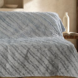 Ριχτάρι Τριθέσιου Living Room Gath Grey - Silver Jacquard Chenille Rythmos (180x280) 1Τεμ