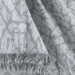 Ριχτάρι Τριθέσιου Chinille Wonder Grey Jacquard Rythmos (180x330) 1Τεμ